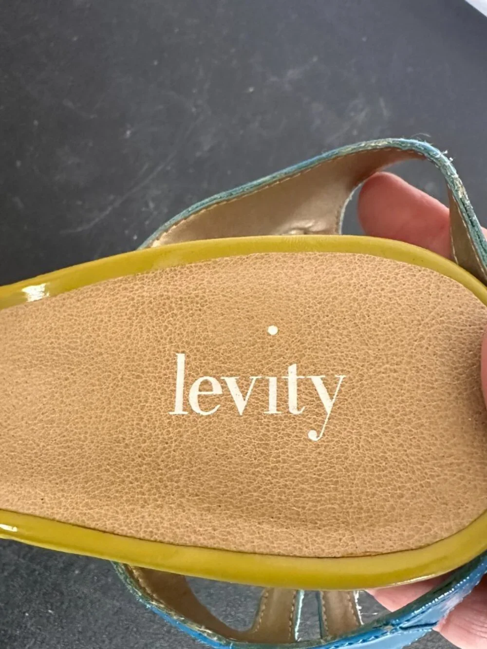 Levity Blue Green Platform Sandals Size 9 Womens Shoes